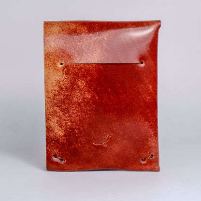 Closed Sienna (Light Brown) Archer-Marbled Shell Cordovan Wallet displayed on a white background viewed from the fback