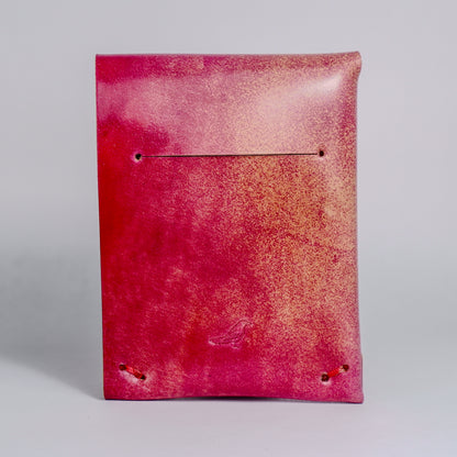 Closed Electric Pink Archer-Marbled Shell Cordovan Wallet displayed on a white background viewed from the back