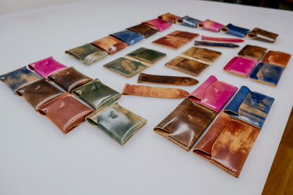 Closed Warden-Marbled Shell Cordovans on a white table